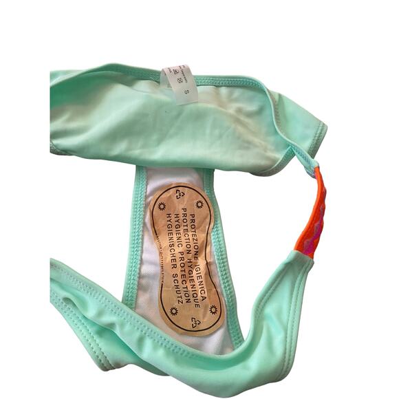 Bikini Women's Swimwear 2pc Size Small Mint Green & Coral - Picture 5 of 16